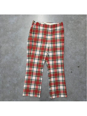 Re-Imagined J Crew Women's Red & White Plaid Pants Size 4P